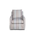 Sunset Trading Seaside Slipcovered Swivel Chair - Box Cushion &amp; Track Arm Blue Striped SU-159593-395225